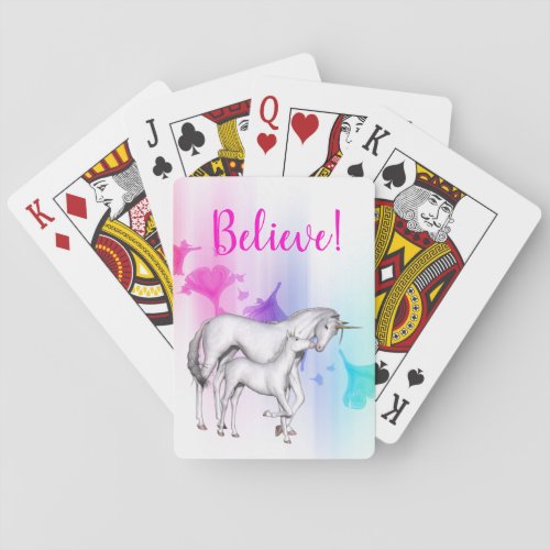 Magical Rainbow and Unicorn Mother and Baby Playing Cards