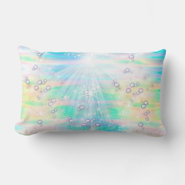 Magical Rainbow Baby Girl Bubbles Lumbar Pillow (Front)