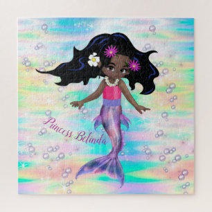 Magical Rainbow Baby Girl Mermaids Jigsaw Puzzle
