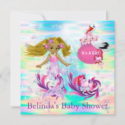 Magical Rainbow Baby Mermaids Note Card