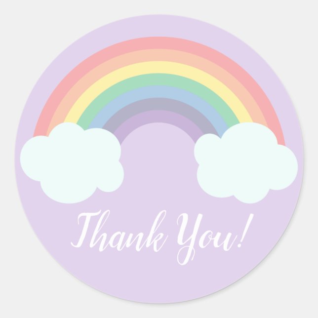 Magical Rainbow Birthday Favor Classic Round Sticker (Front)