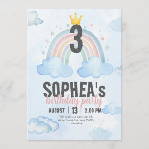 Magical Rainbow Birthday Invitation