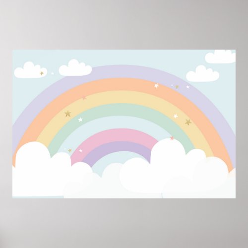 MAGICAL Rainbow BIRTHDAY PARTY BACKDROP Poster