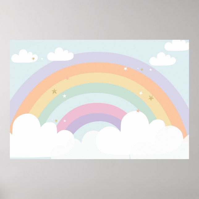 MAGICAL Rainbow BIRTHDAY PARTY BACKDROP Poster (Front)