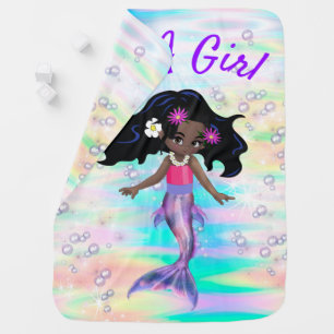 Magical Rainbow Bubbles & Baby Mermaids Baby Blanket