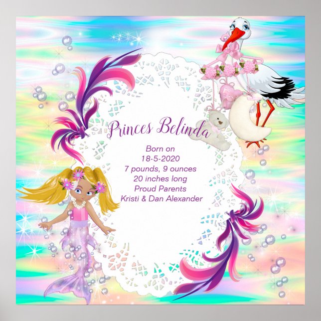Magical Rainbow Bubbles & Baby Mermaids Poster (Front)