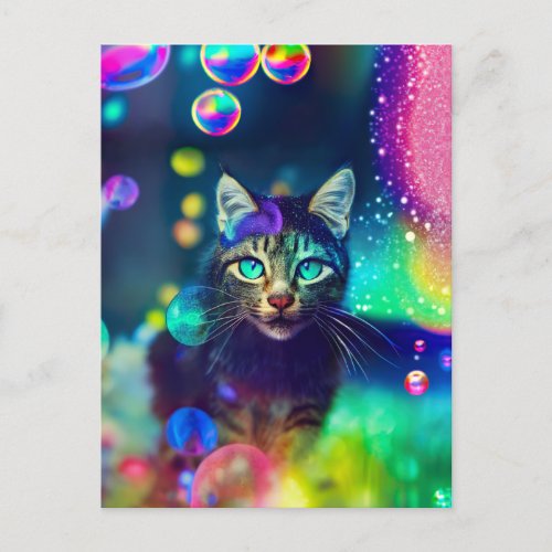 Magical Rainbow Cat _ Postcard