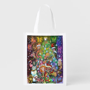 Magical Rainbow Christmas Grocery Bag