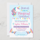 Magical Rainbow Cloud Unicorn Birthday Invitations (Front)