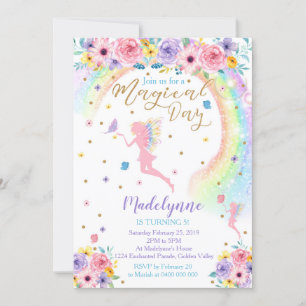 Magical Rainbow Fairy Party Invitation