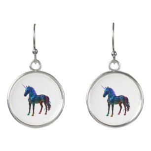 Magical Rainbow Glass Unicorn Earrings