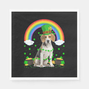 Magical Rainbow Leprechaun Beagle Dog St. Patrick' Napkins