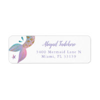 Magical Rainbow Mermaid Return Address Label