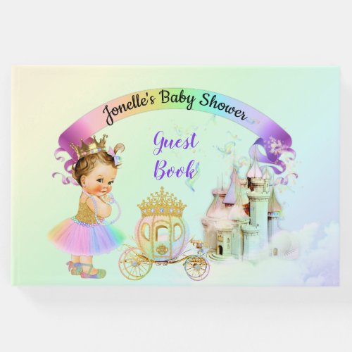 Magical Rainbow Princess Castle Carriage Guest Book