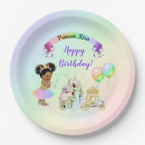 Magical Rainbow Princess Castle Carriage Paper Plates