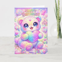 Magical Rainbow Puppy Children's Birthday Card  