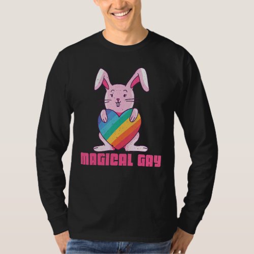 Magical Rainbow Rabbit Bunny Gay Lgbtq Lgbt Pride  T_Shirt