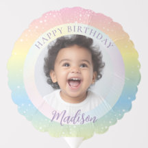 Magical Rainbow Stars Kids Photo Happy Birthday
