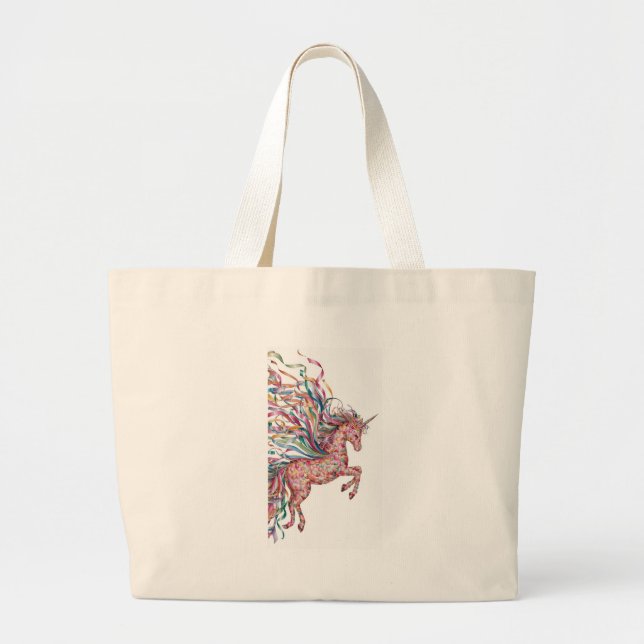 Magical Rainbow Unicorn – Artistic Tote Bag (Front)