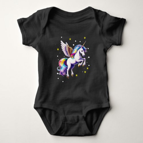 Magical Rainbow Unicorn  Baby Bodysuit