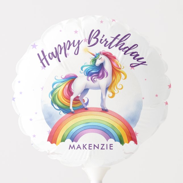 Magical Rainbow Unicorn Birthday Balloon (Front)
