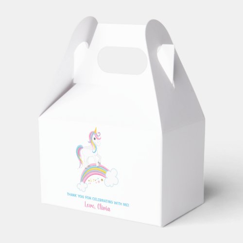 Magical Rainbow Unicorn Birthday Favor Boxes