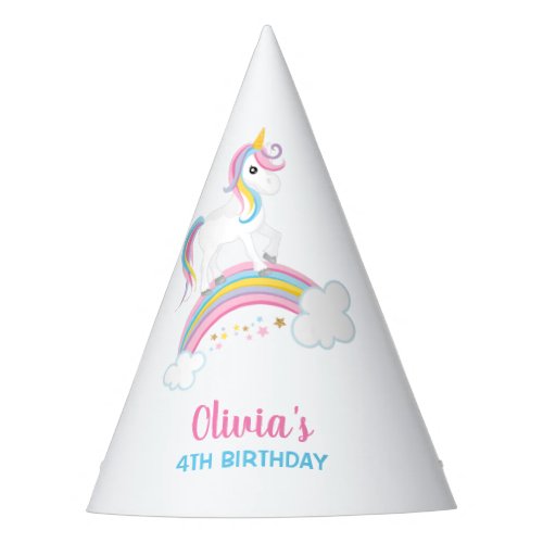 Magical Rainbow Unicorn Birthday Party Hat