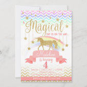 Magical Rainbow Unicorn Birthday Party Invitation (Front)