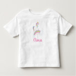 Magical Rainbow Unicorn Birthday Personalized Toddler T-shirt at Zazzle