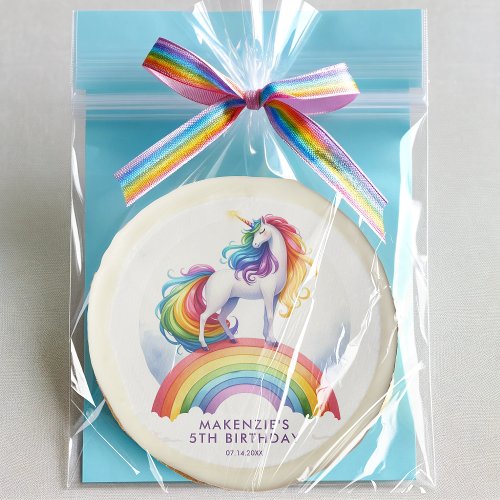 Magical Rainbow Unicorn Birthday Sugar Cookie