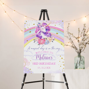 Magical Rainbow Unicorn Birthday Welcome Foam Board
