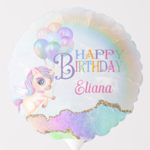 Magical Rainbow Unicorn Happy Birthday Balloon