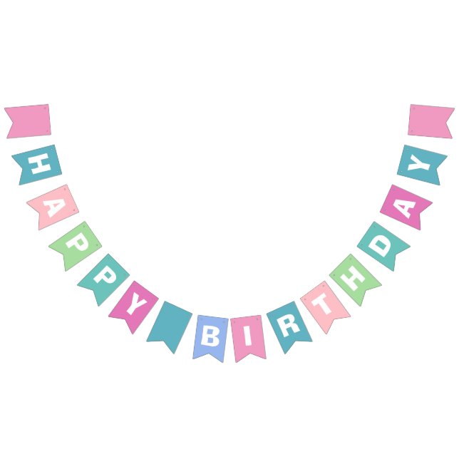 Magical Rainbow Unicorn | Happy Birthday Bunting Flags (All)