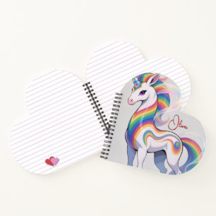 Magical Rainbow Unicorn name Personalized  Notebook