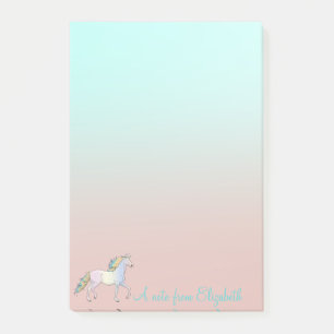 Magical Rainbow Unicorn, Ombre -Personalized Post-it Notes