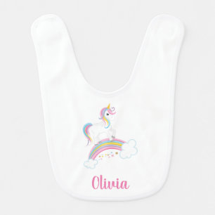Magical Rainbow Unicorn Personalized Baby Bib