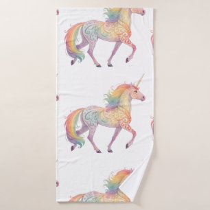 Magical Rainbow Unicorn Personalized Bath Towel