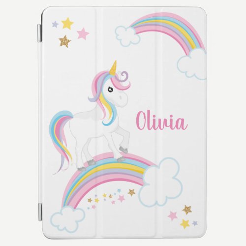 Magical Rainbow Unicorn Personalized iPad Air Cover
