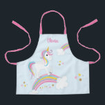 Magical Rainbow Unicorn Personalized Kids Apron<br><div class="desc">This cute unicorn kids apron features a fun design with stars and a rainbows. Personalize with her name to make a fun gift for a girl!</div>