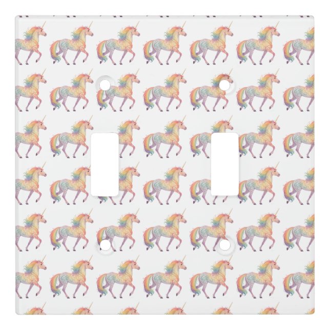 Magical Rainbow Unicorn  Personalized  Light Switch Cover (Front)