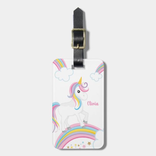 Magical Rainbow Unicorn Personalized Luggage Tag