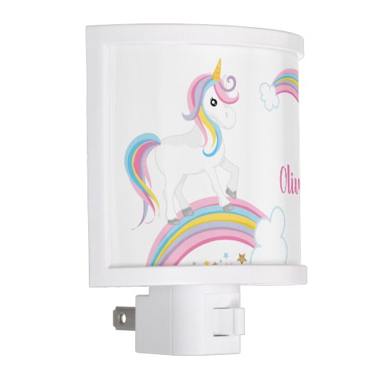 Magical Rainbow Unicorn Personalized Night Light (Right)