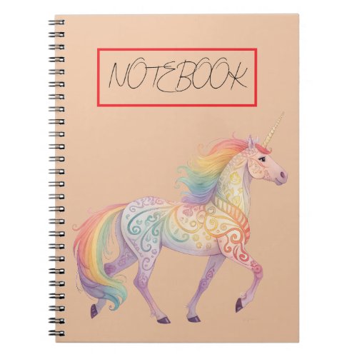 Magical Rainbow Unicorn Personalized Notebook