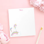 Magical Rainbow Unicorn Personalized Notepad<br><div class="desc">Cute unicorn notepad with stars and a rainbow. Personalize with her name to make a fun gift for a girl!</div>
