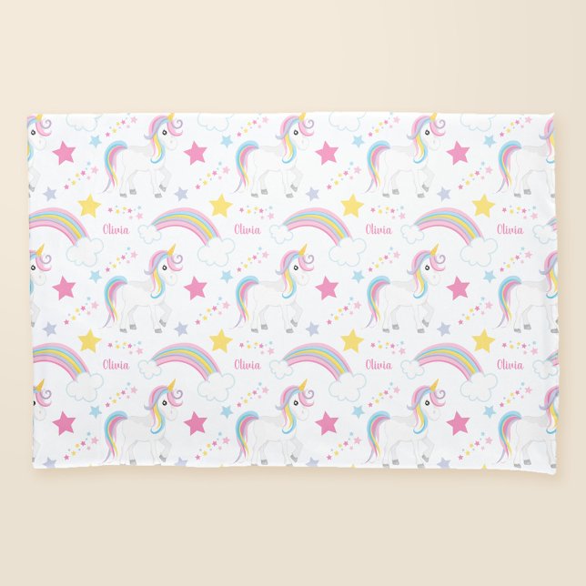 Magical Rainbow Unicorn Personalized Pillow Case (Creator Uploaded)