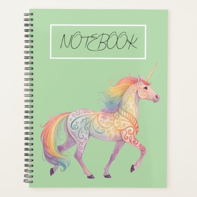 Magical Rainbow Unicorn  Personalized  Planner (Front)