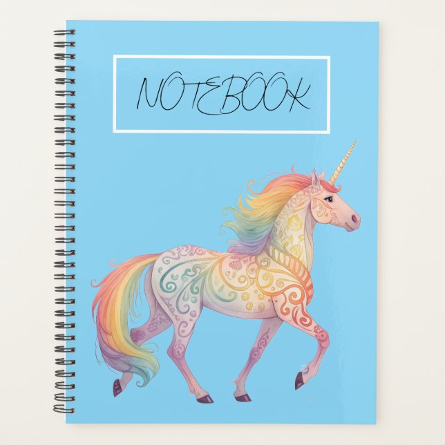Magical Rainbow Unicorn  Personalized  Planner (Front)