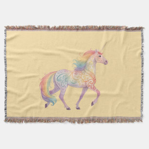 Magical Rainbow Unicorn Personalized Throw Blanket