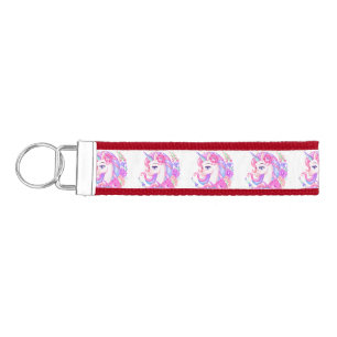 Magical Rainbow Unicorn Personalized Wrist Keychain