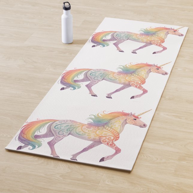 Magical Rainbow Unicorn  Personalized  Yoga Mat (In Situ)
